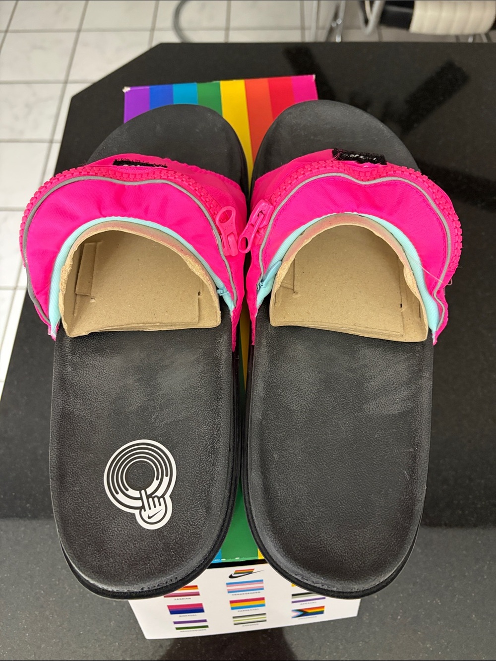 Nike Hot Pink & Black BeTrue Slide Sandals - Picture 6 of 12
